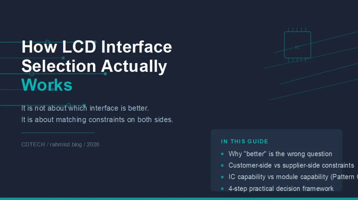 How LCD Interface Selection Actually Works (It's Not About Which Is Better) 5 How LCD Interface Selection Actually Works (It’s Not About Which Is Better)